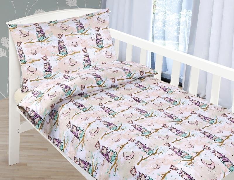 Bellatex detské obliečky Junior 90/086 Sovička na konári 140x200,70x90 cm