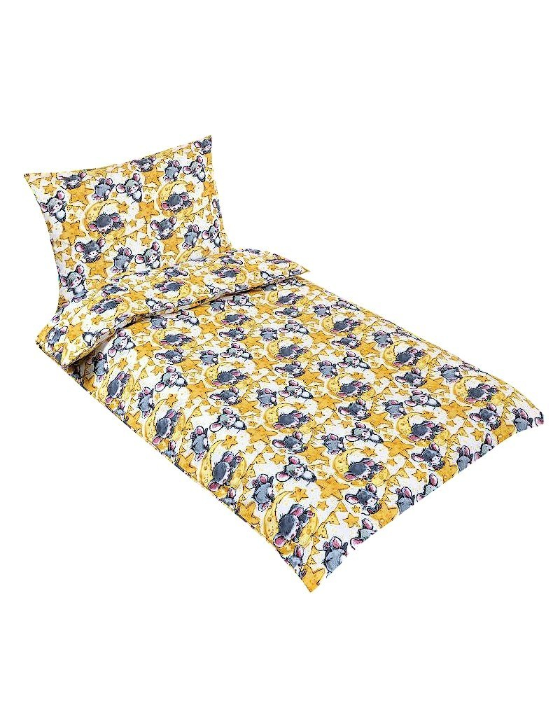 Bellatex detské obliečky myšky Agáta 90-053 Žltá 90x135, 45x60 cm