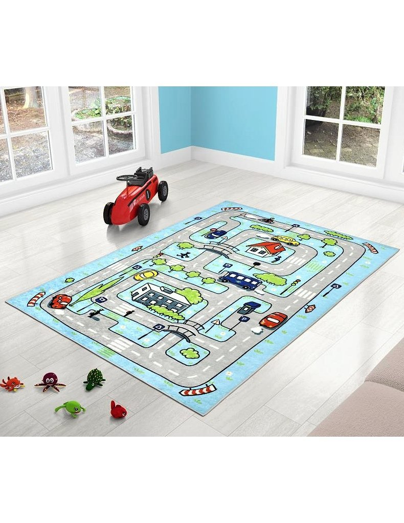 Bellatex detský koberec 3040-209 Autodráha 100x150 cm