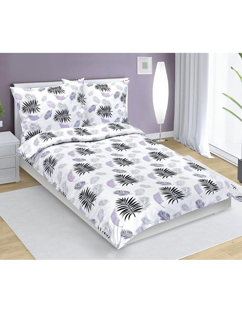 Bellatex flanelová posteľná bielizeň Pierko 12/301 Farba fialová Rozmer 140x200, 70x90 cm