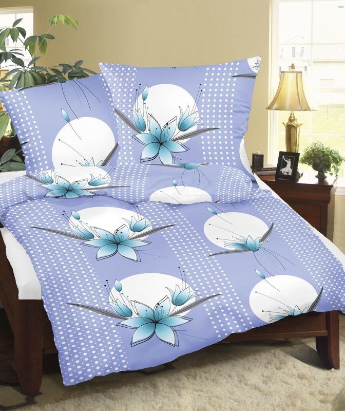 Bellatex obliečky bavlnené FLANEL 12/509 modrá ľalia 140x200, 70x90 cm