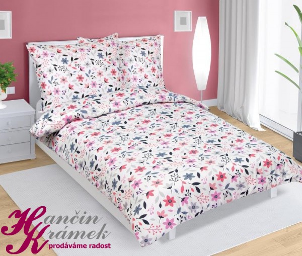 Ložní povlečení satén 94/549, barevné kvítí.