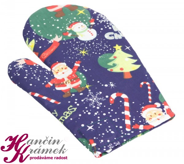 Chňapka Vánoce CH/903, vánoční motiv modrý.
