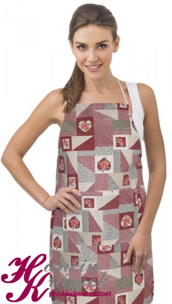 Zástěra kuchyňská 7750/537, patchwork bordový.