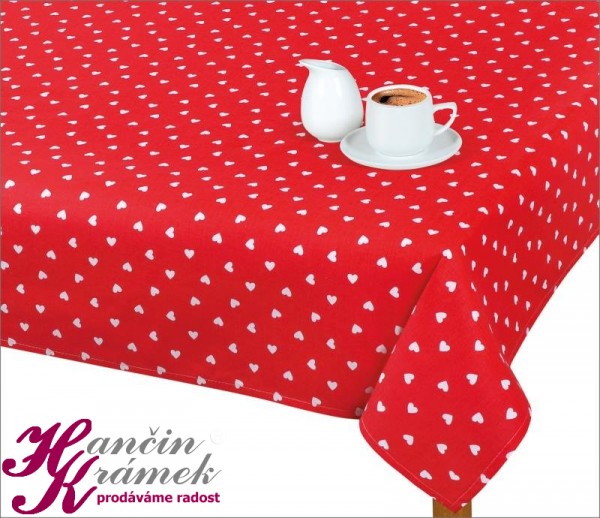 Ubrus na stůl UB/327, srdíčka.
