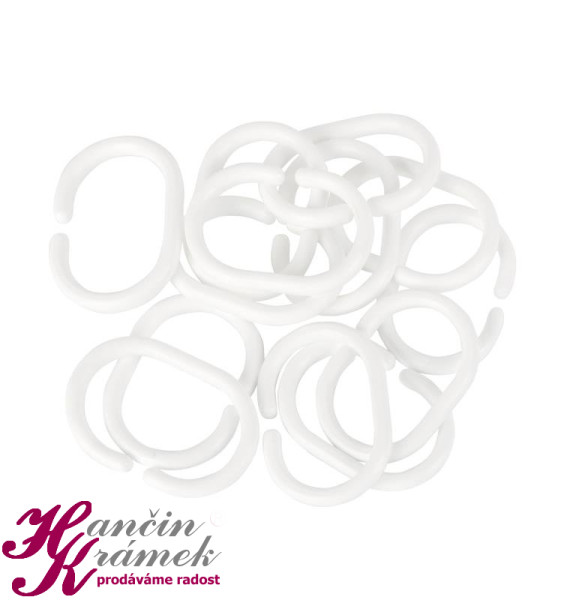 Kroužky na sprchový závěs 5313, bílá.
