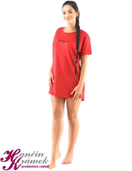 Dámská noční košilka 19118P, červená (2)