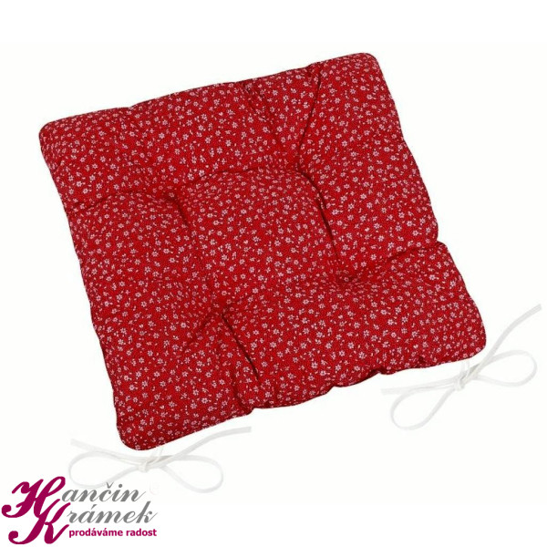 Sedák Adéla prošívaný 41/323, červený kvítek (1)