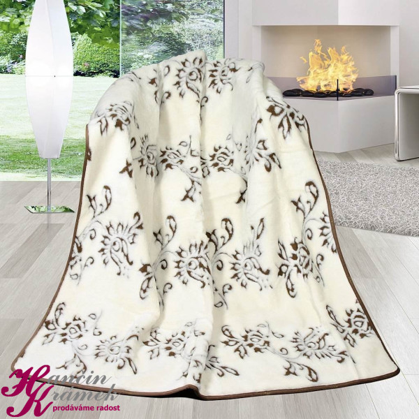 Vlněná přikrývka Cashmere Duo 9406/634, bílá (1)