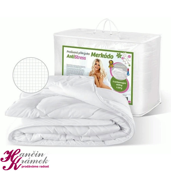 Přikrývka Merkado AntiStress 850g celoroční AP/4382, bílá (1)