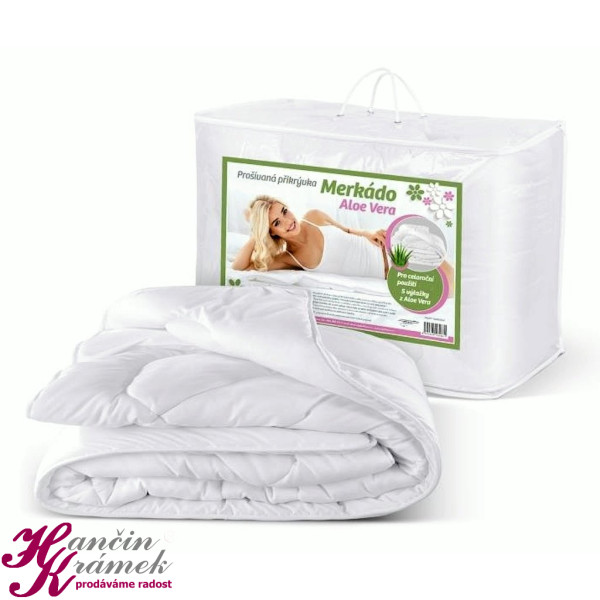 Přikrývka Merkado Aloe Vera 495g letní AP/6203, bílá (1)