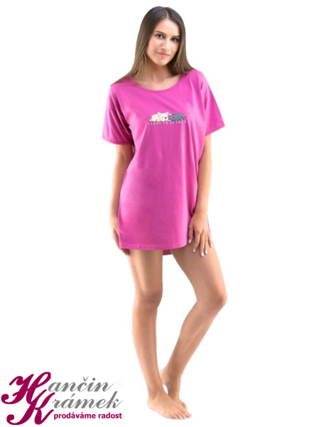 Dámská noční košilka 19102P, vínová (1)