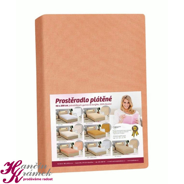 Prostěradlo plátěné 172/207, meruňková (1)
