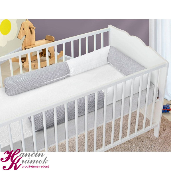 Mantinel do dětské postýlky 3222/904 kostička šedá, bílá (1)