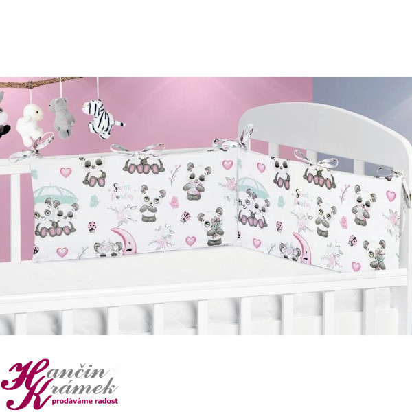 Mantinel do dětské postýlky 111/017, medvídek panda (1)