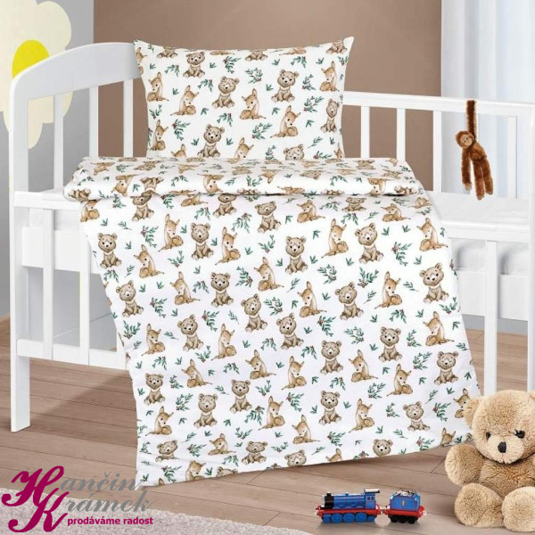 Dětské povlečení bavlna Agáta A90/047, srneček s medvídkem (1)