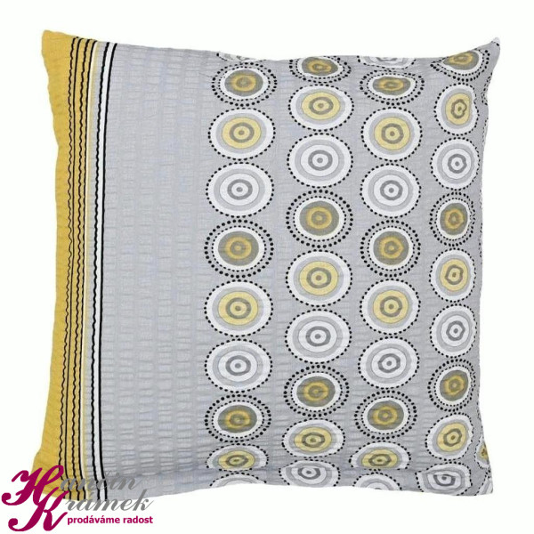 Povlak na polštář Krepový K80/417, kroužek šedá (1)