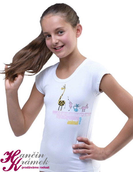 Dívčí tričko krátký rukáv 28003P, bílá (2)