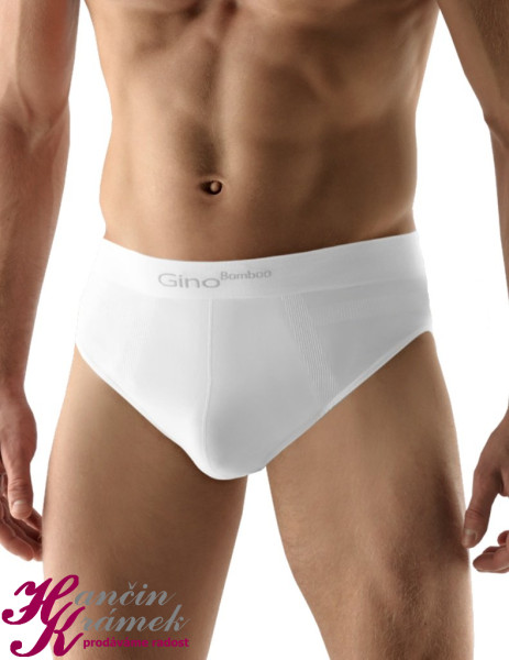 Pánské slipy široký bok Bamboo 51003P, bílá (1)