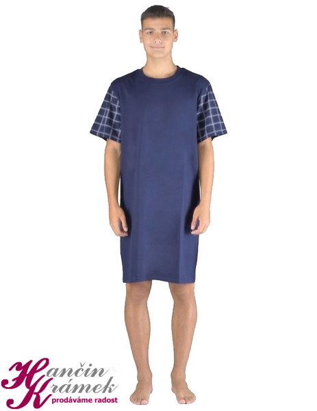 Pánská bavlněná noční košile 79160P, modrá (1)