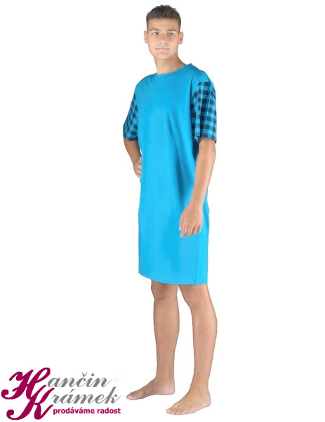 Pánská bavlněná noční košile 79162P, modrá (2)
