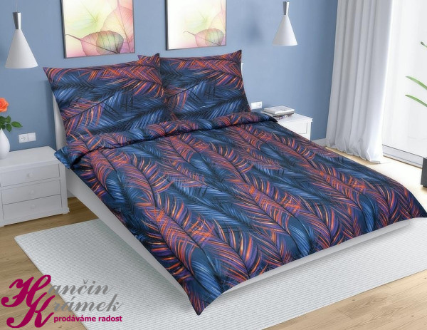 Povlečení bavlna, Francouzské F90/581, 	Pírko tm.modrá (1)