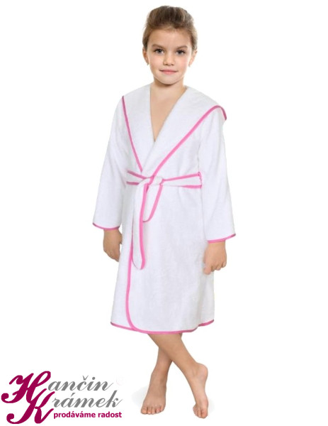 Dívčí župan s kapucí 001/107, bílá (1)