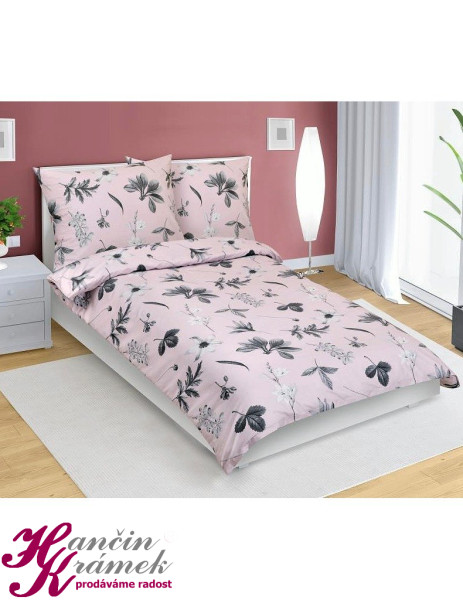 Povlečení bavlněné 90/217, Louka šedá (1)