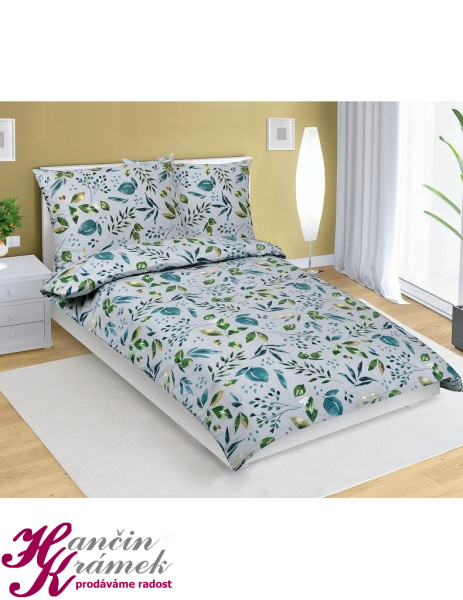 Povlečení bavlněné 90/644, Lupínek zelená (1)