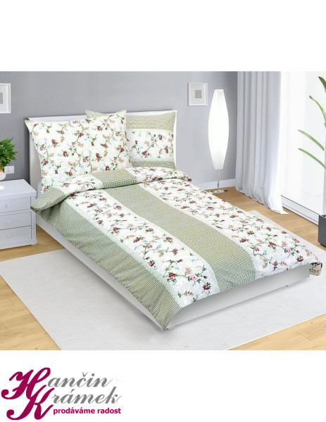 Povlečení bavlněné 90/223, Růže s kostičkou (1)