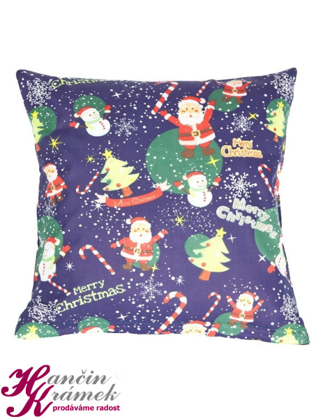 Dekorační polštář Vánoce 55/903, modrá (1)