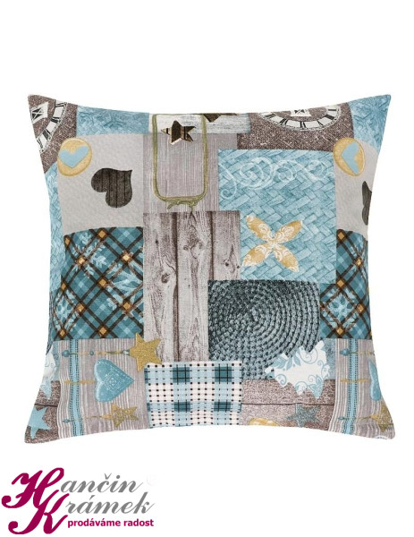 Dekorační polštář Vánoce 55/112, modrá (1)