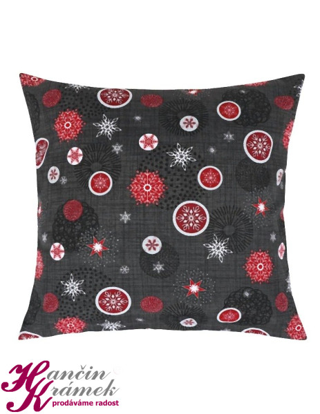Dekorační polštář Vánoce 55/121, šedá (1)