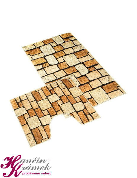 Koupelnové předložky Dlažba 850/094, hnědá (1)
