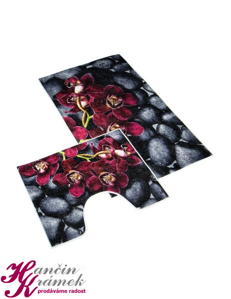 Koupelnové předložky Orchidea 850/022, bordó (1)