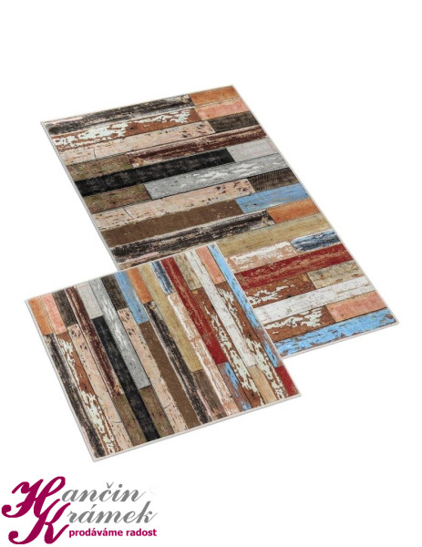 Koupelnové předložky 3D Parketa 850/975, vícebarevná (1)