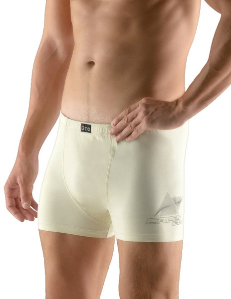 Pánské boxerky s krátkou nohavičkou 73083, šedobílá (1)