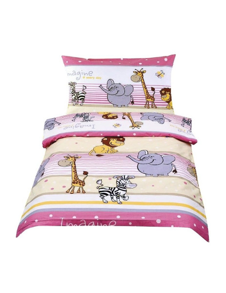 Dětské povlečení Safari Agáta 90-037, růžová (1)