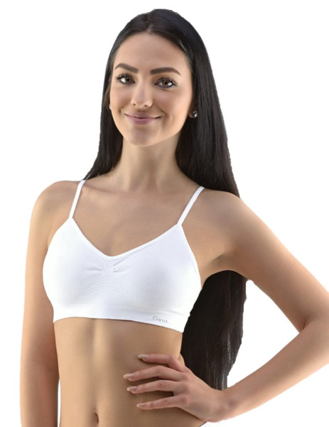 Sportovní podprsenka úzká ramínka 07001, Bílá (1)