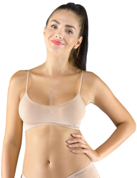 Sportovní podprsenka úzká ramínka 07015, Béžová (1)