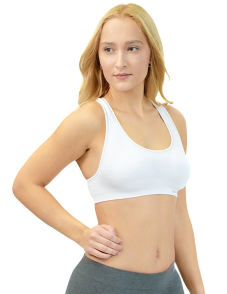 Sportovní podprsenka bez kostice 07018, Bílá (1)