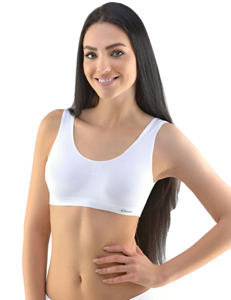 Sportovní podprsenka široká ramínka 07005, Bílá (1)