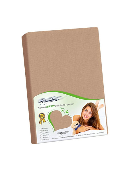 Jersey prostěradlo napínací PJ-013, Kávová (1)