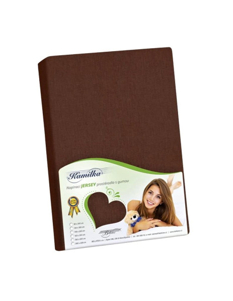 Jersey prostěradlo napínací PJ-018, Tmavá hnědá (1)