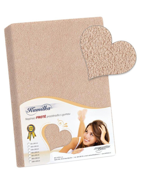 Froté prostěradlo PF-016, Tmavá béžová (1)