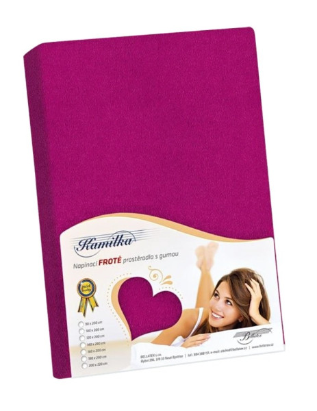 Froté prostěradlo PF-012, Tmavá růžová (1)