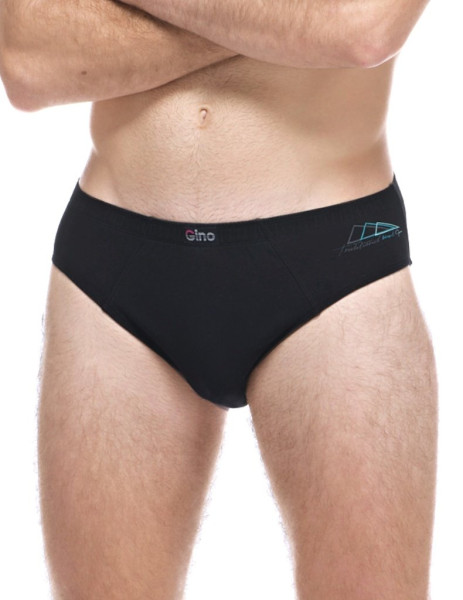 Pánské slipy s potiskem 70073, Černá (2)