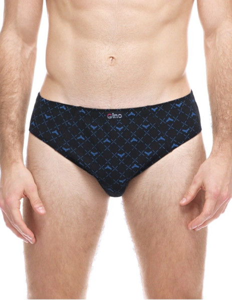 Pánské slipy s potiskem 71139, Černá (1)