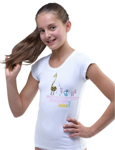 Dívčí tričko krátký rukáv 28003, Bílá (1)