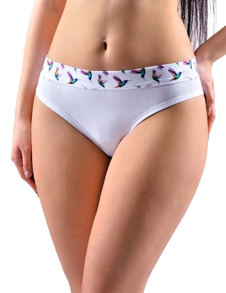 Dámské kalhotky klasické úzký pas 10274, Bílá (1)